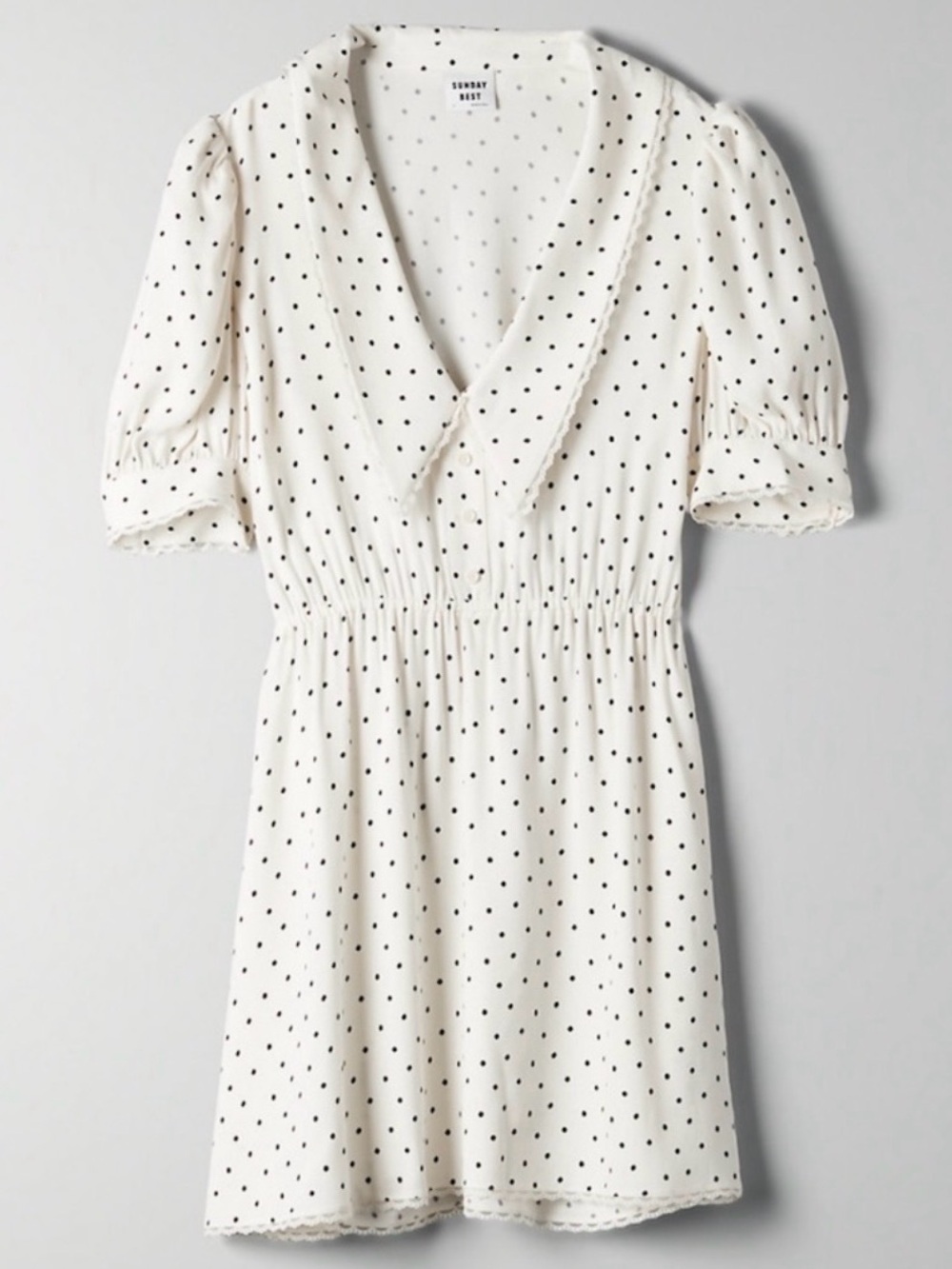 Sunday Best Aritzia Aki Puff Sleeve Polka Dot Mini Dress